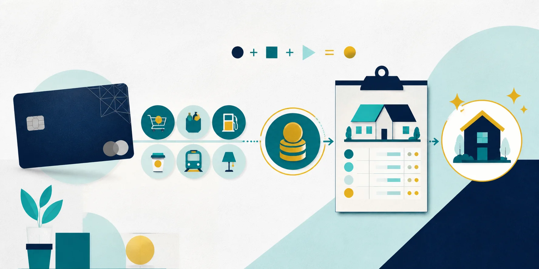 Everyday purchases and a home-payment ledger illustrate how BILT Cash can raise BILT Palladium's combined earning to 3.33 points per dollar.